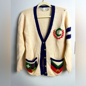 Eagle Eye Vintage Shetland Wool Cardigan Sweater Small 🎖️